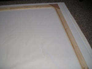 DIY Projector Screen - Laying out the blackout cloth